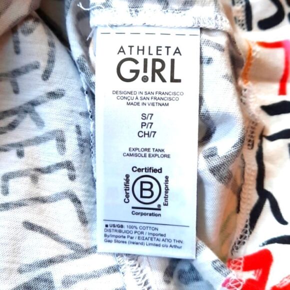 Athleta Girl‎ Pride Size Small (7) Organic Cotton Multi Explore Tank - Picture 8 of 8